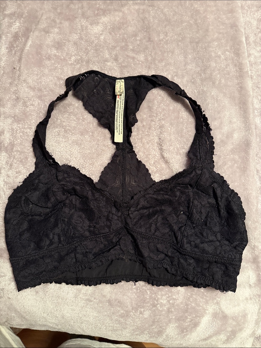 Black Lace Racerback Bralette - FP Intimately